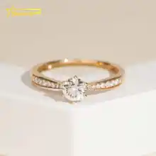 Latest Jewelry for Women High Quality 14K Gold Diamond Ring Wedding Engagement Custom Fine Real Gold Rings for Ladies