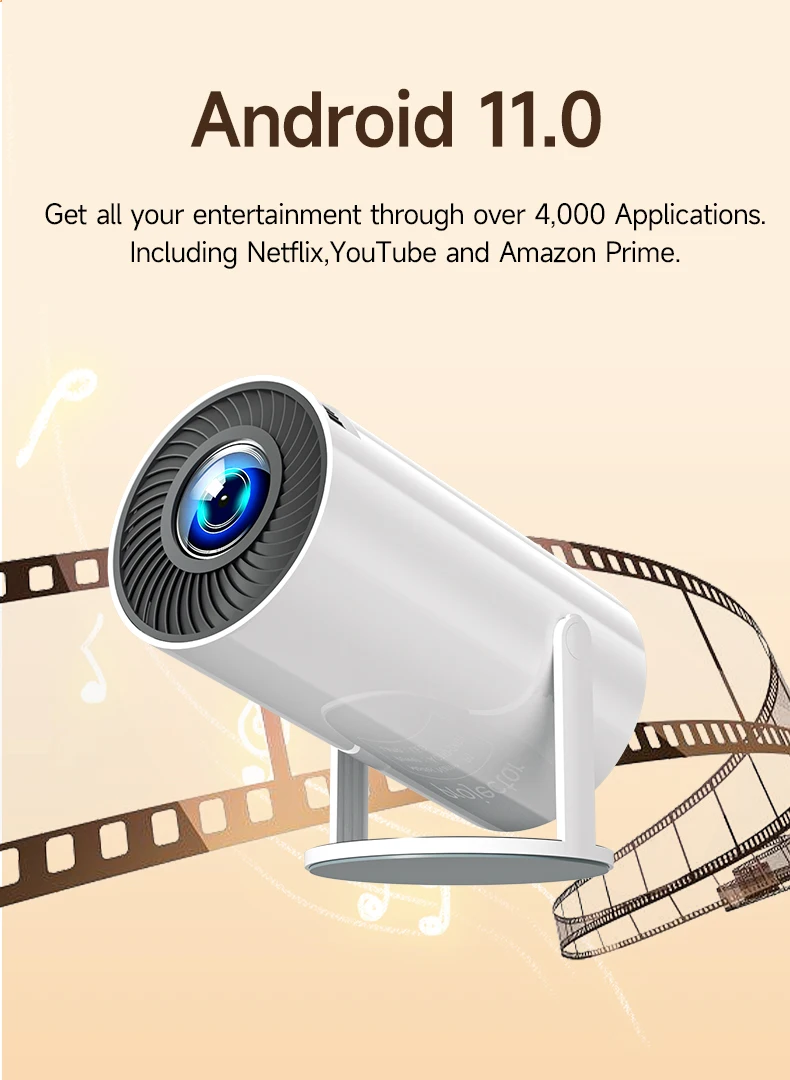 Mini Projector PK Hot Sales 4K Hy300 Pro Full Hd Home Theater Proyector Mini Smart Android Projectors Portable Projector