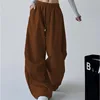 Pantaloni a gamba dritta in cordura color caffè