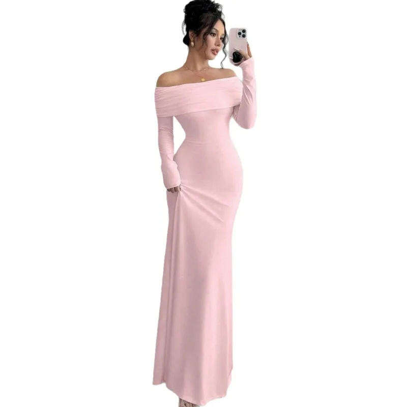 Elegant off Shoulder Dress with Cross Back - Perfect for Weddings Elegant off Shoulder Dress with Cross Back - Perfect for Weddings