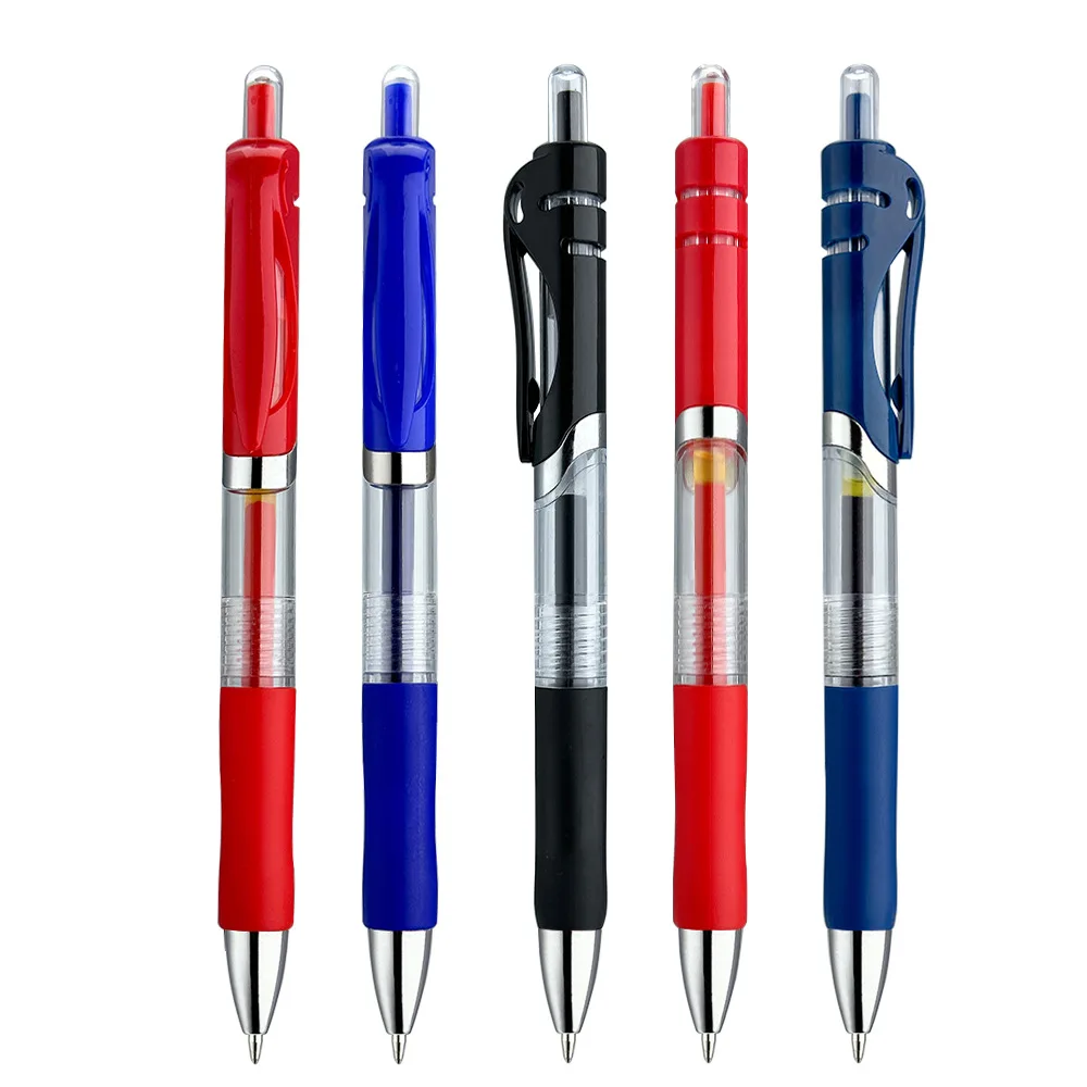 Groothandel in op maat gemaakte K35 intrekbare gelpen voor op kantoor in zwart, blauw en rood, met logo - watergebaseerde handtekeningpen van kunststof._voghion.com