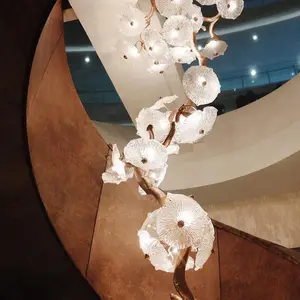 ECOJAS Luxury Glass Chandelier for Hotel Lobby Super Market Wedding Hotel New Design Large Pendent Light