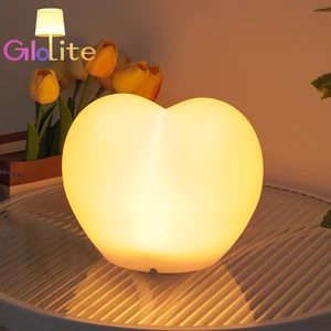 Plastic Body Bulb Light Source Restaurants LED Love Lamp Battery-Powered Square Decorative Table Light for Bedroom Hotel