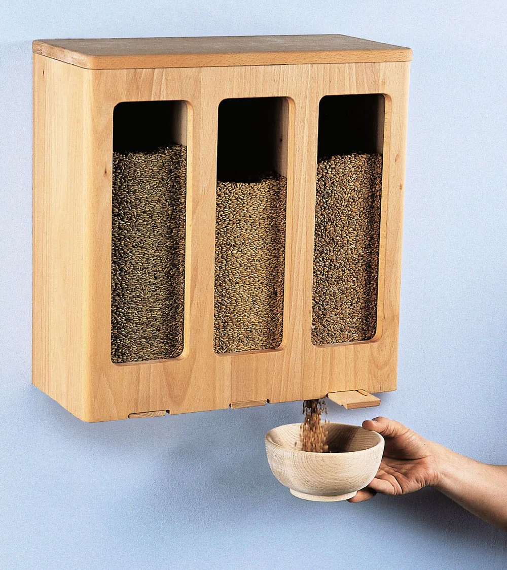 Eco Holz Müsli-Spender Wandmontage – Vielfältige Aufbewahrungslösung