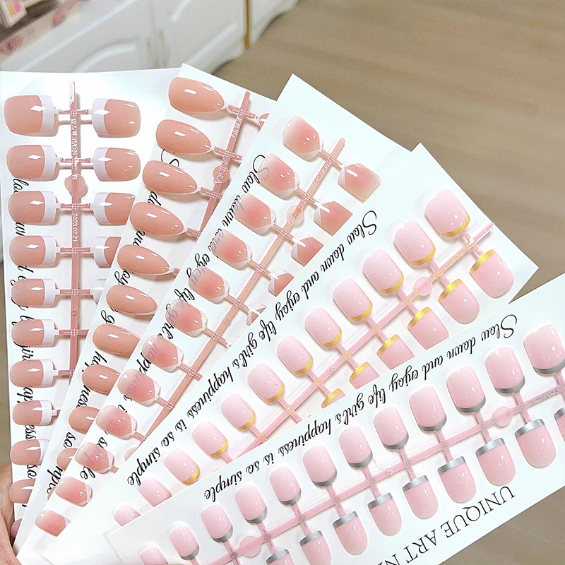 120PCS Pure Nude Colours French  Nails  False Nails Press on Nail Supplier