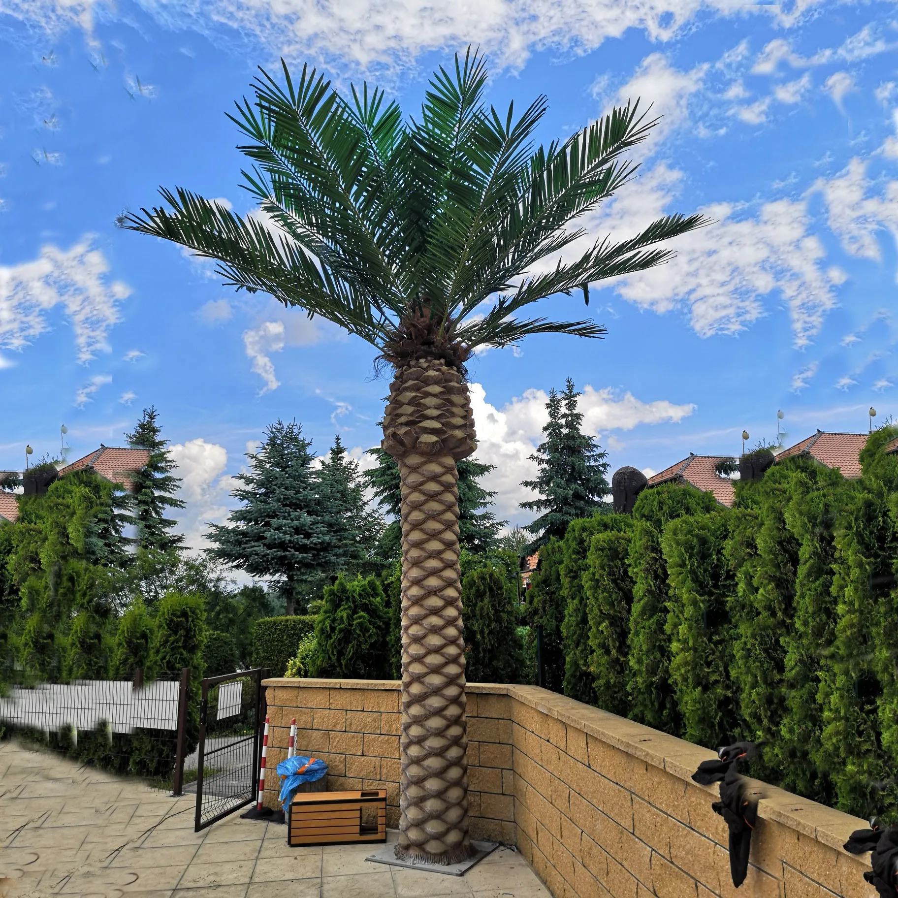 5 Ft Pre-lit Artificial Palm Tree Curve Trunk w/ Lights Home Pool Garden  Decor | Wish