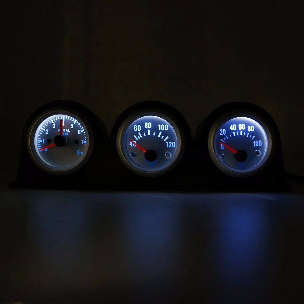 Auto Meter RPMメーター・オイルプレッシャー・水温計セット 2インチ52MMトリプルゲージキット タコメーター RPM 水温計 オイル