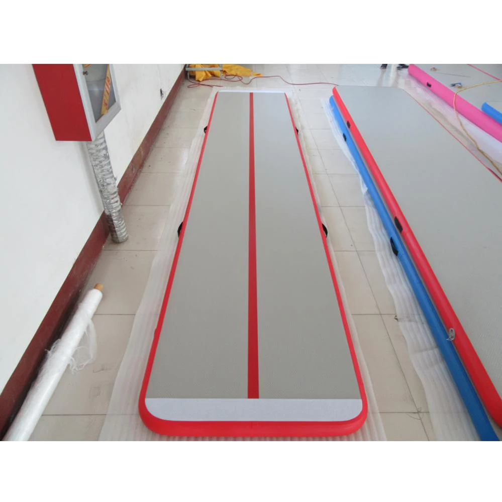 4 M Vert & Rouge Gonflable Air Tapis Track Tumbling Gymnastique tapis sol Sac à main