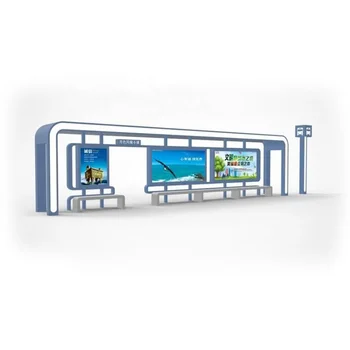 Outdoor High Quality Advertising  Bus Stop Shelters for Sale Bus shelter with advertising light box
