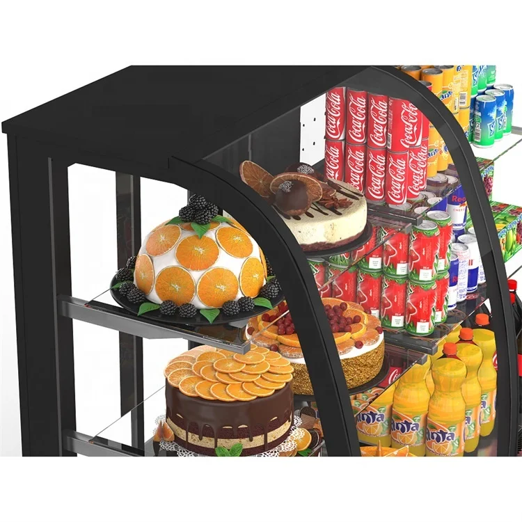 Dual Zone Grab and Go Open Display Chiller  Refrigerated Cake Display Case for Bakery