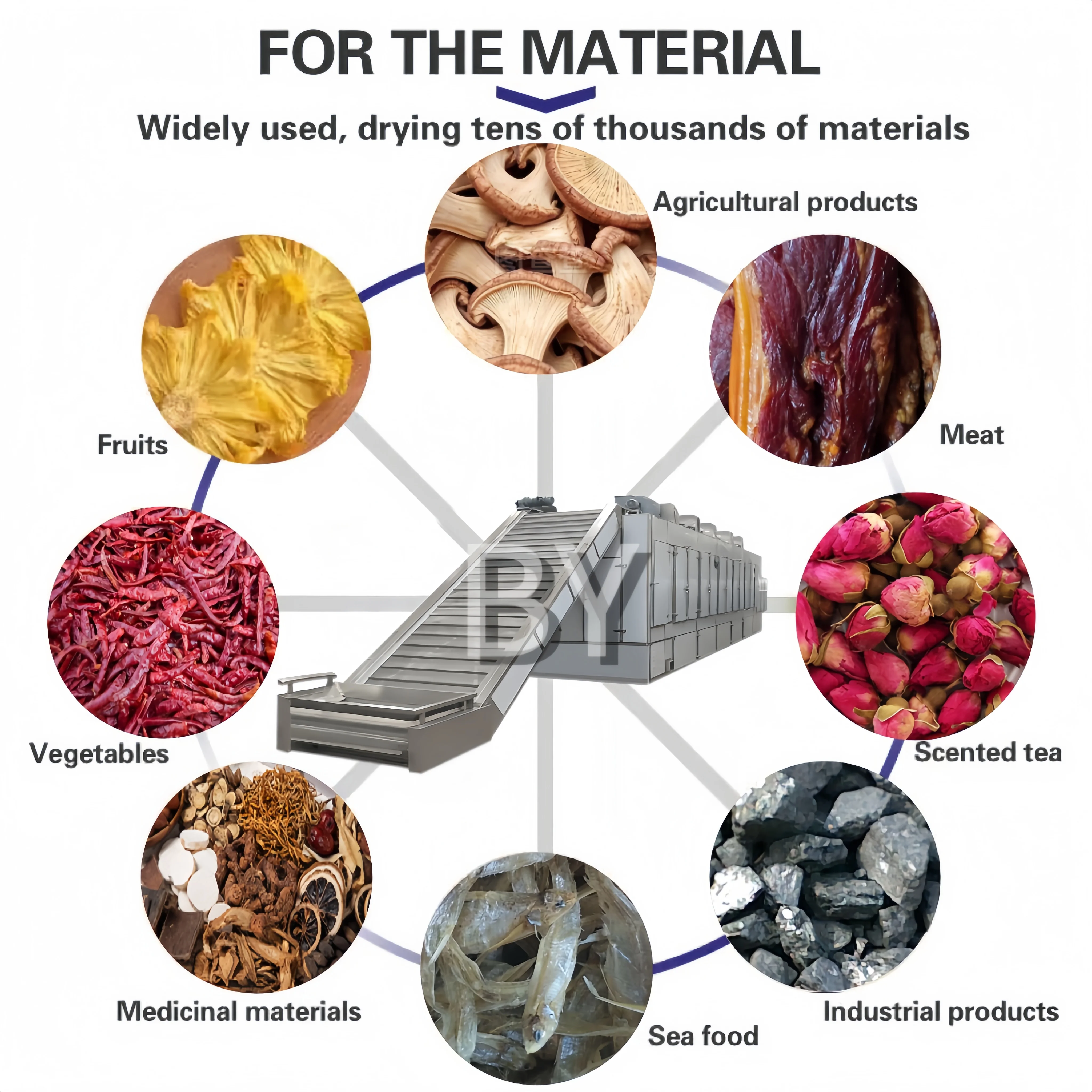 Customizable Industrial Mesh Belt Dryer Machine Rotary Equipment for Food Processing Drying Tea Leaves Forage Grass Powder
