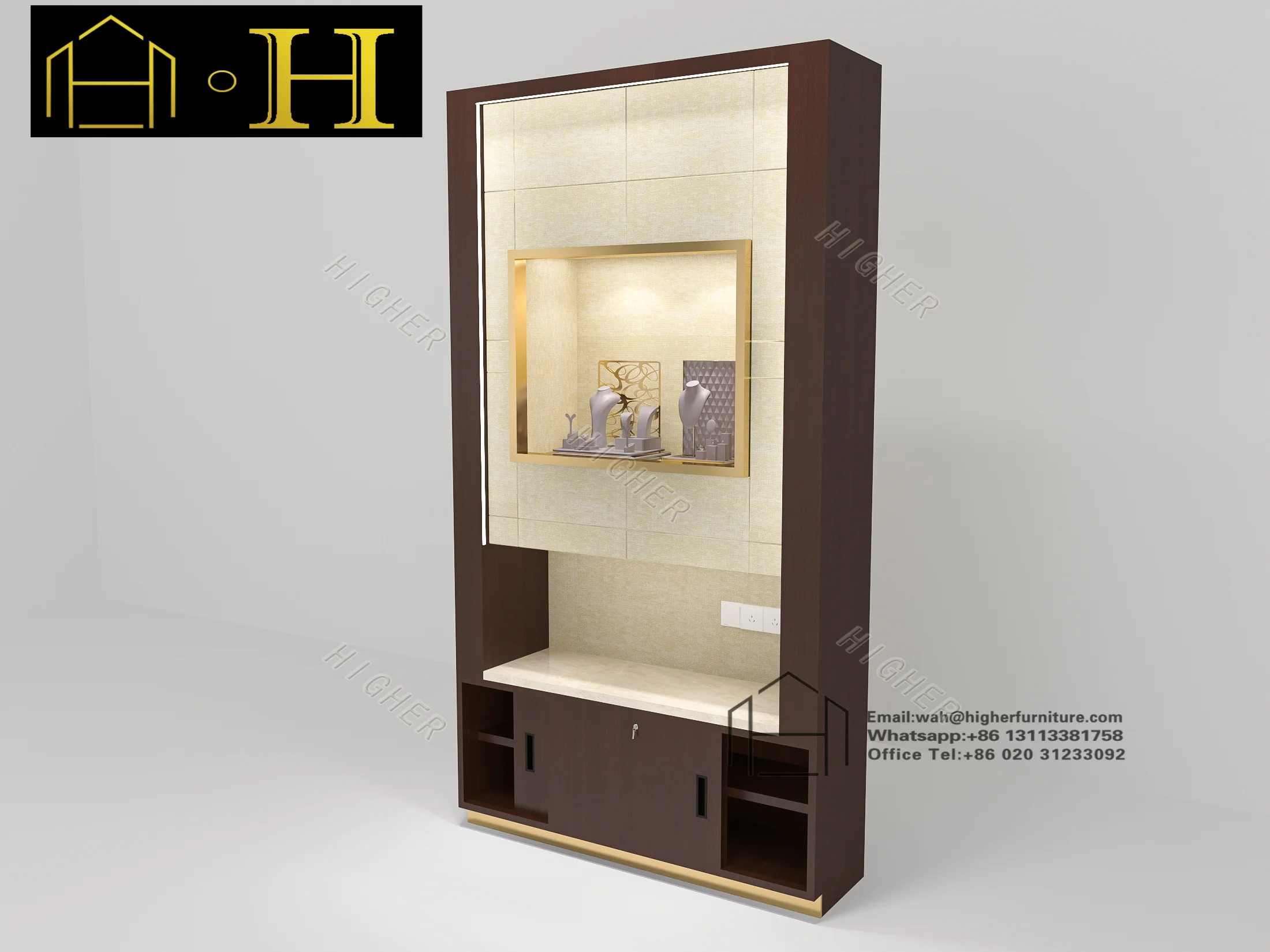 Modern Luxury Jewellery Shop Counter Design Glass Wood Jewelry Display ...