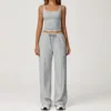 Gilet Lungo Maglione Pantaloni Fiore Grigio