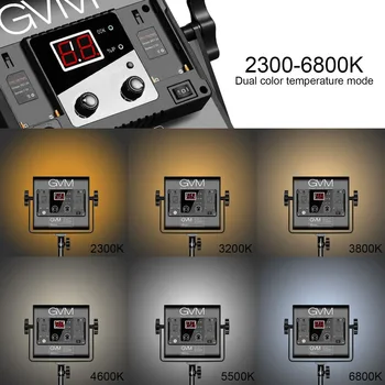 GVM 560AS Bi-Color LED Photographic Lighting Video Studio Light App Remote Digital Adjustable 560 LED Lamp Panel Kit product image