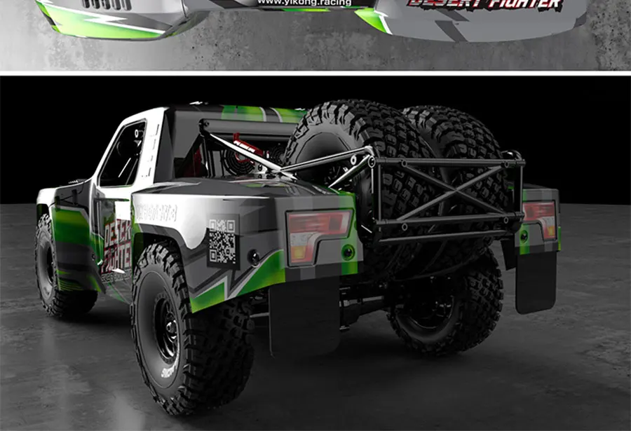 YK 1/7 4072v3 Rear Straight Bridge Desert Electric Short Truck Remote Control Car DF7 RC Remote Control Off-road Vehicle