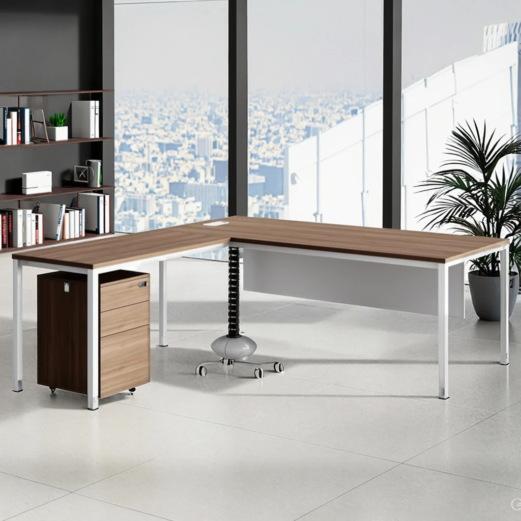 Manager Desk Standard Mobile Pedestal Combination Adjustable Keyboard Tray Office Workstation 3