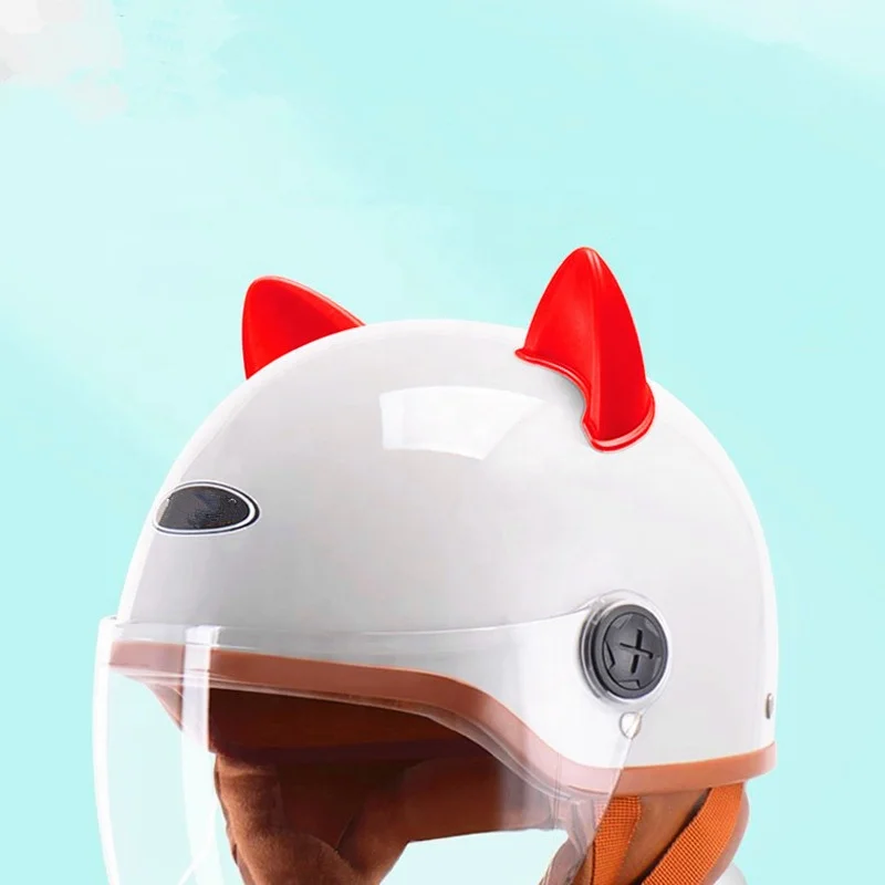 Autocollant d'oreille de chat pour casque de Moto de vélo, décoration  tout-terrain, visage complet, oreilles de chat, cornes du diable -  AliExpress