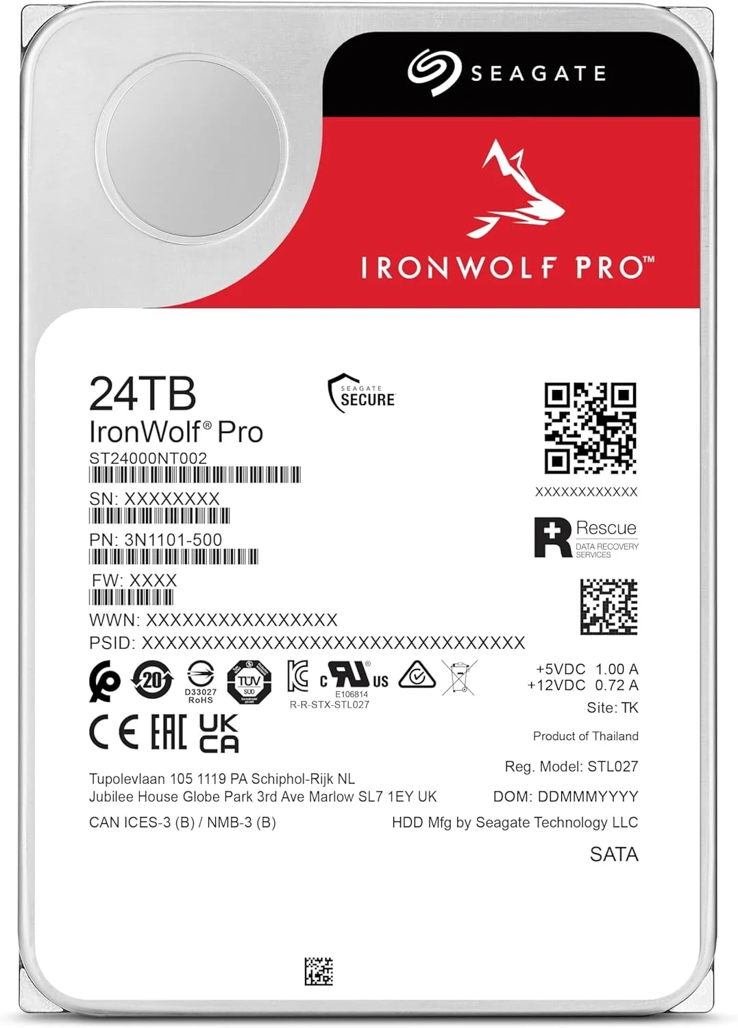 IronWolf Pro 24TB Enterprise NAS-Ready Internal HDD CMR 3.5 Inch