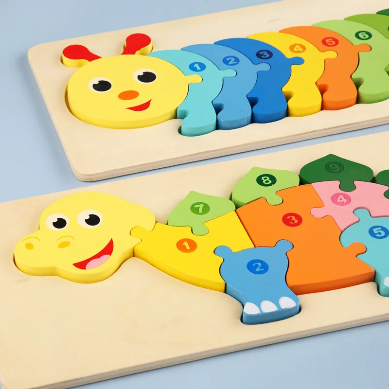 Cheap Factory Price Animals Wooden Puzzles For Kids Pussel Jigsaw Educational Children Toys