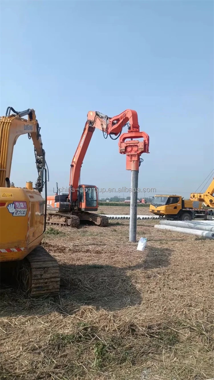 Excavator Mounted Hydraulic Pile Driver Vibrating Vibro Hammer Sheet ...