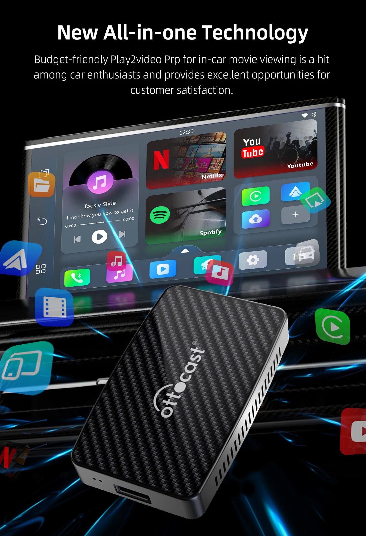 Ottocast Car Multimedia Box - Smart Android with Wireless