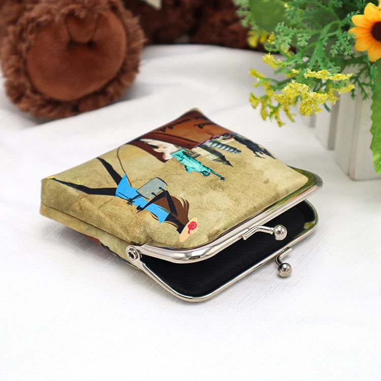 Настраиваемый Кошелек для монет с узором, Женская монетница, кошелек для мелочи kisslock