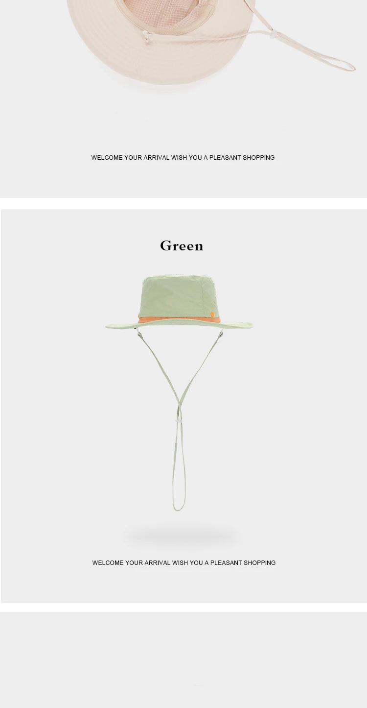 Fashionable Summer Bucket Hat New Design Light Flat Brim Waterproof Sun Protection Windproof Rope for Fisherman's Fishing
