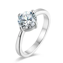 Fashion Rings 18K Gold Plated Silver Zircon Rings Stainless Steel Jewelry for Women Wedding Rings Engagement Bands