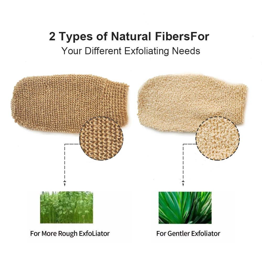 Eco Friendly Natural Reusable Exfoliating Jute Bath Gloves Sisal Mitt