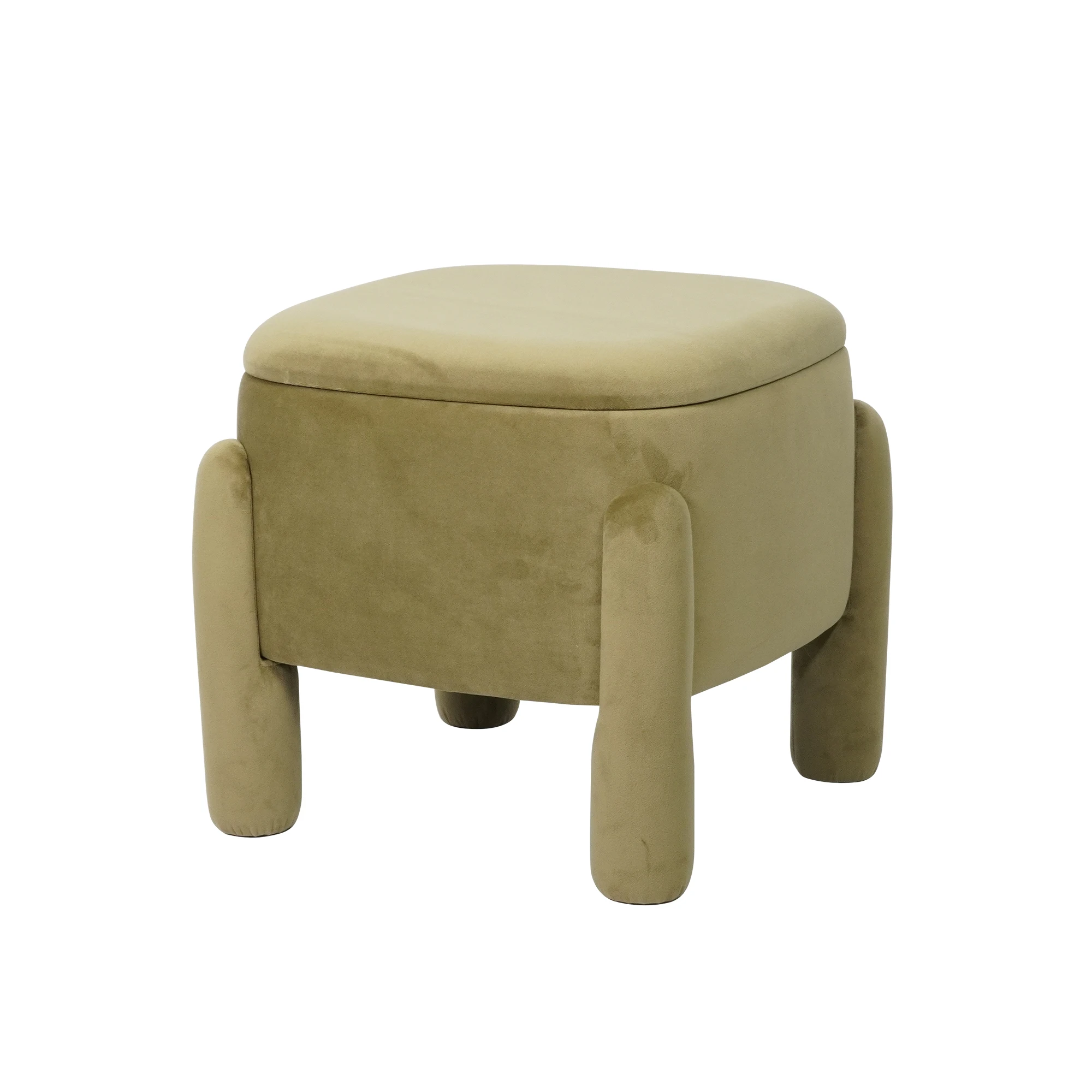 Luxury Upholstered Velvet Stool Footrest Ottoman with Legs for Living Room