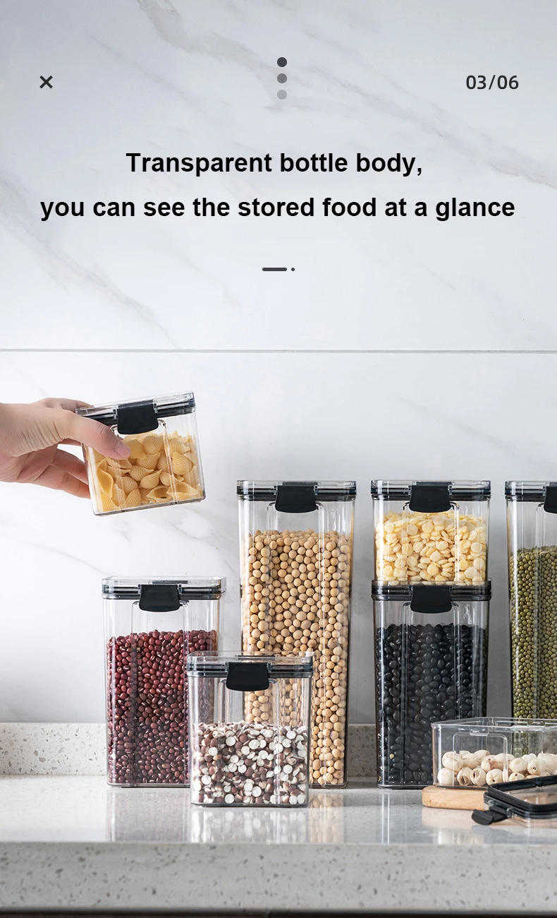 OEM ODM Storage Plastic Kitchen Grain Storage Box Airtight Grain ...