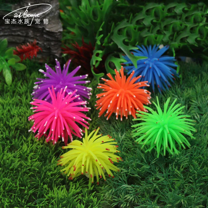 Aquarium Fish Tank  Silicone Sea Anemone Artificial Coral Ornament