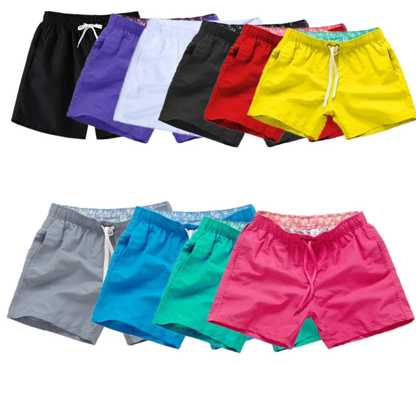 Summer Elastic Waist Shorts Polyester Gym Jogging 5 Inch Inseam Beach Surf Swim Shorts For Men975_voghion.com