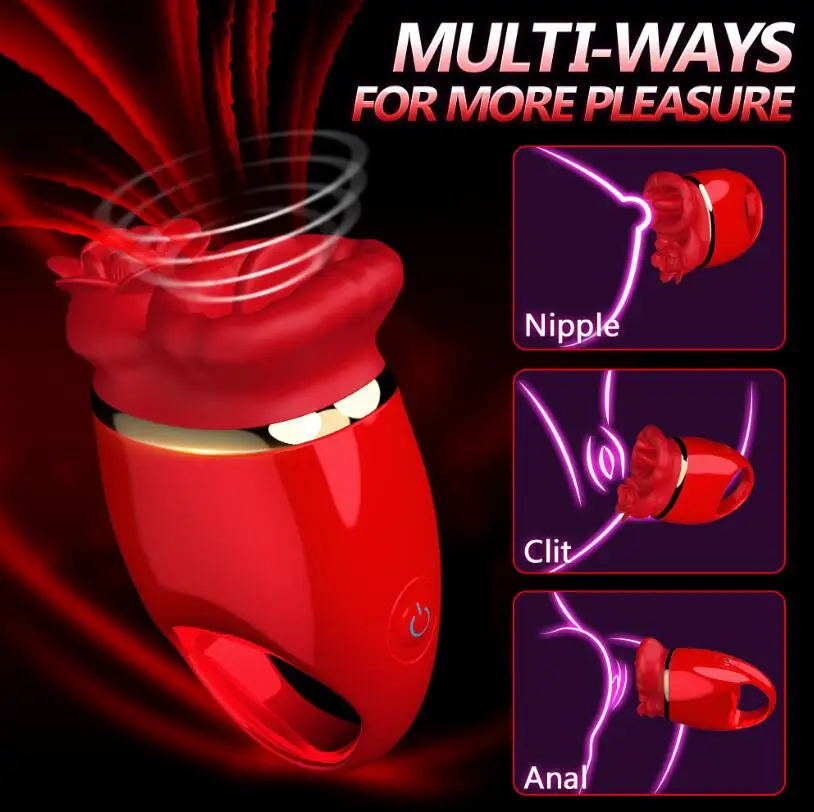 Popular 2IN1 Female Vibrator With 7 Powerful Tapping Modes & Tongue Licking Clitoris Nipples Adult Sex Toys For Woman Sexy Toys%_voghion.com