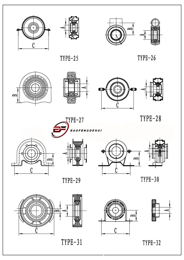 OEM Transmission Shaft Suspension Bracket Rubber Parts Center Bearing ...