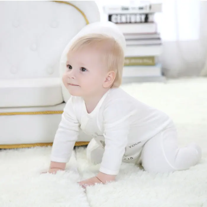 Оптовая продажа, Детский комбинезон из 100% хлопка с длинным рукавом, оптовая продажа, белые детские пижамы