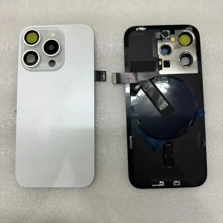 Custodia Posteriore Magnetico Per IPhone 14, Vetro E Piastra Metallica, Cover Rigida Trasparente Effetto Nero