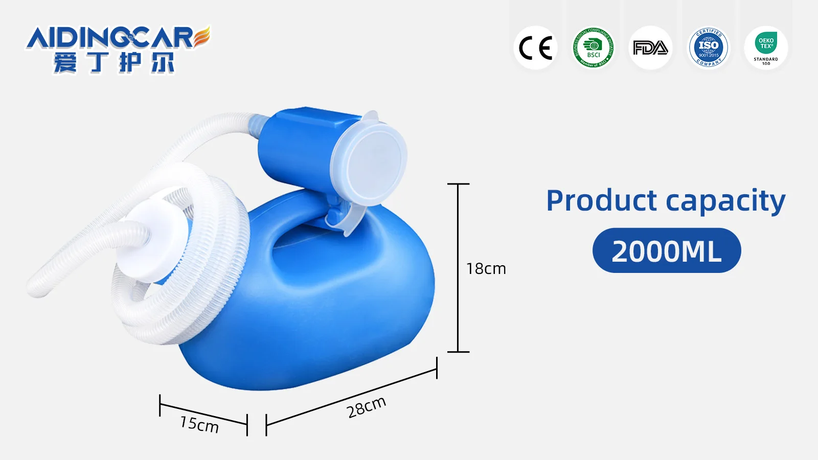 Wholesale Male Portable PE Urinal Pee Bottles Home Use with Lid Chambe - product detail 1