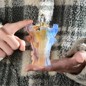 Beautiful Rose Flower Crystal Glass Incense Burner Incense Holder Diffuser Desktop Fragrance Home Ornament