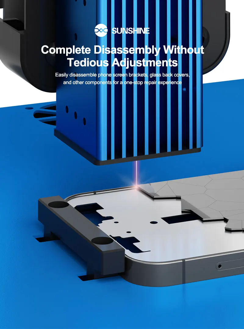 SUNSHINE SS-890BMINI Laser Machine with SS-6605 Smoke Purifier Combo for Mobile Phone Back Glass Removal High Efficiency No Odor