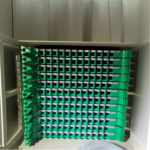 19-Inch 144-Port ODF Fiber Optic Patch Panel SC UPC Adaptor Optical Fiber Distribution Frame Tray Indoor Rack Mount ODF Rack