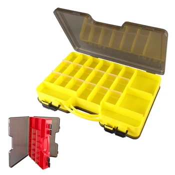 Palmer 28*19.5*5.5cm double side fishing tackle boxes removable divider fishing lure boxes plastic fish tool box storage