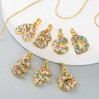 XIXIA Wholesale Custom Fashion Jewelry Copper Zircon 26 Words Diamond Necklace Initial Letter Pendant Necklace For Women