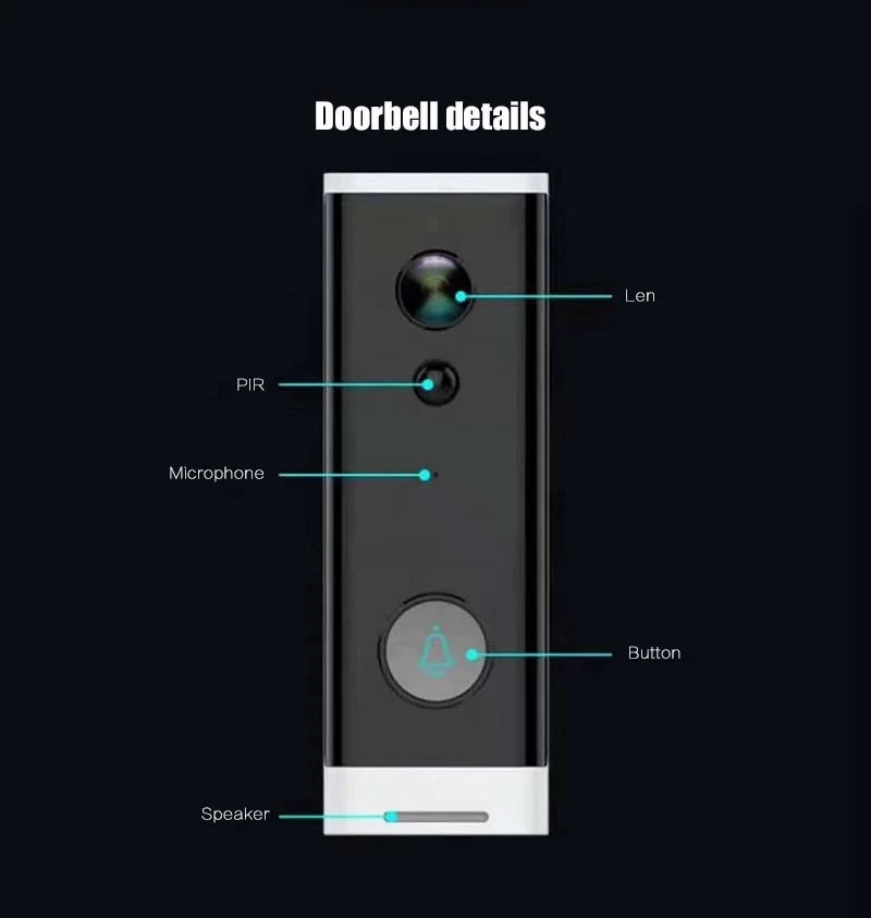 
Дверной видеозвонок с инфракрасным ночным видением, 32 ГБ, TF-карта 
