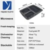 Black 3 Compartment
