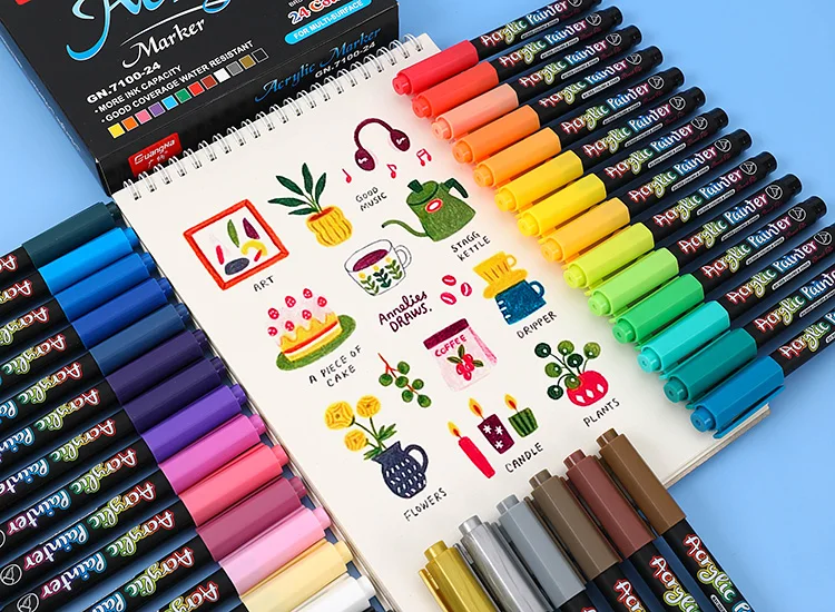 Acrylic Paint Brush Markers 60 Colors Acrylic Paint Pens For Rock,Glass