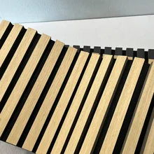 Modern Design Oak Mdf Acoustic Wall Panels Decorative Wooden Slat Soundproof for Hotel Interior Use