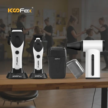 KooFex  Professional Barber Haircut Machine Kit High-Speed DC Motor Hair Clipper Trimmer Foil Shaver Combo Set