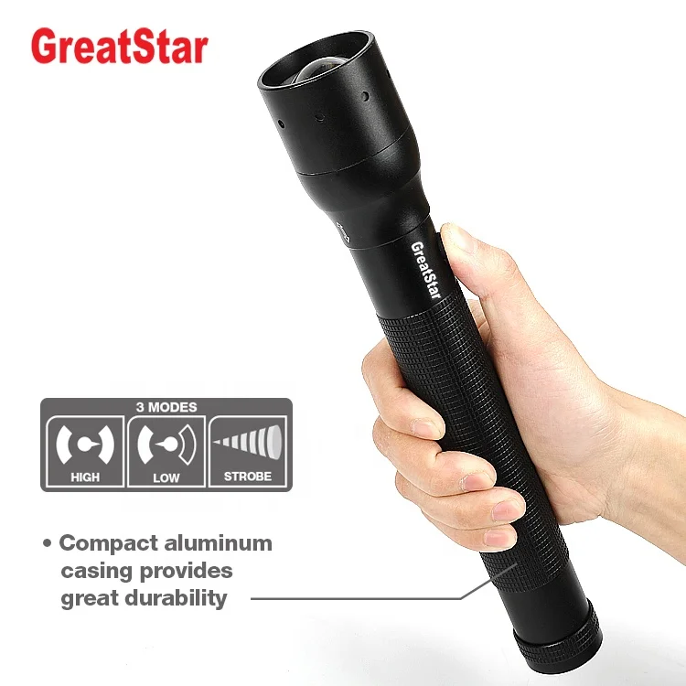 Greatstar Super Bright Household Camping 3 Modes Flashing Light Zoomable Aluminium Flashlight LED Light Torch