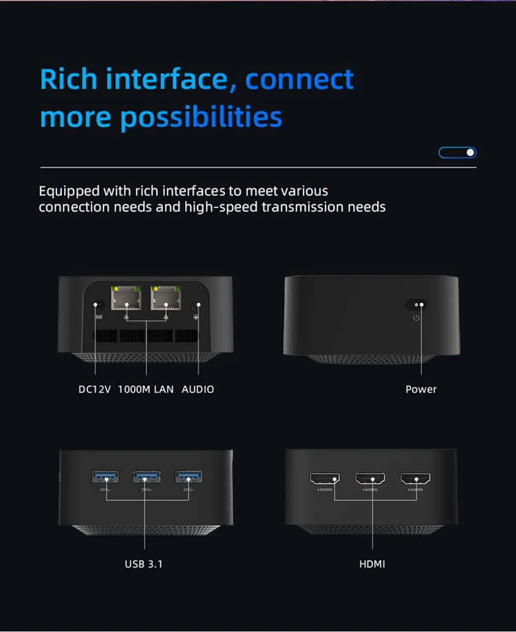 New Business Office Gateway Mini Computer T9 PLUS Intel  N95  Win11 Mini PC 8GB DDR4 256Gb SSD